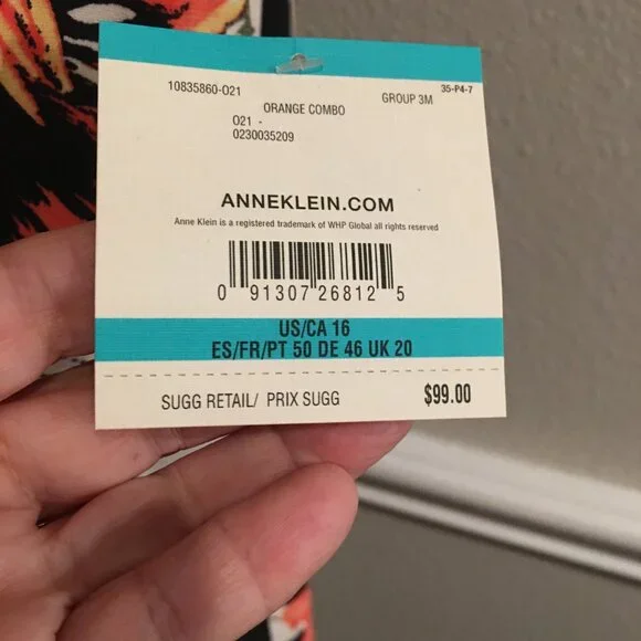 Ann Klein Floral Sleeveless Dress  Large = Showstopper   Car1 Box - Picture 4 of 4